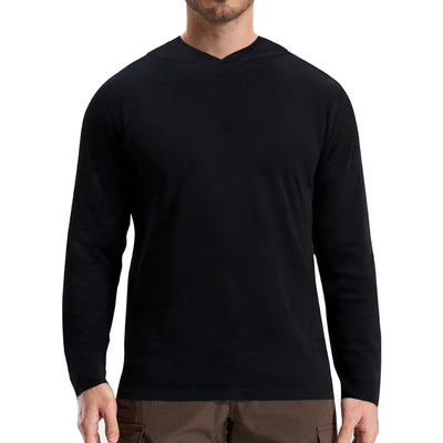 LOOGU Workout Shirts With Hood Long Sleeve White T50-1