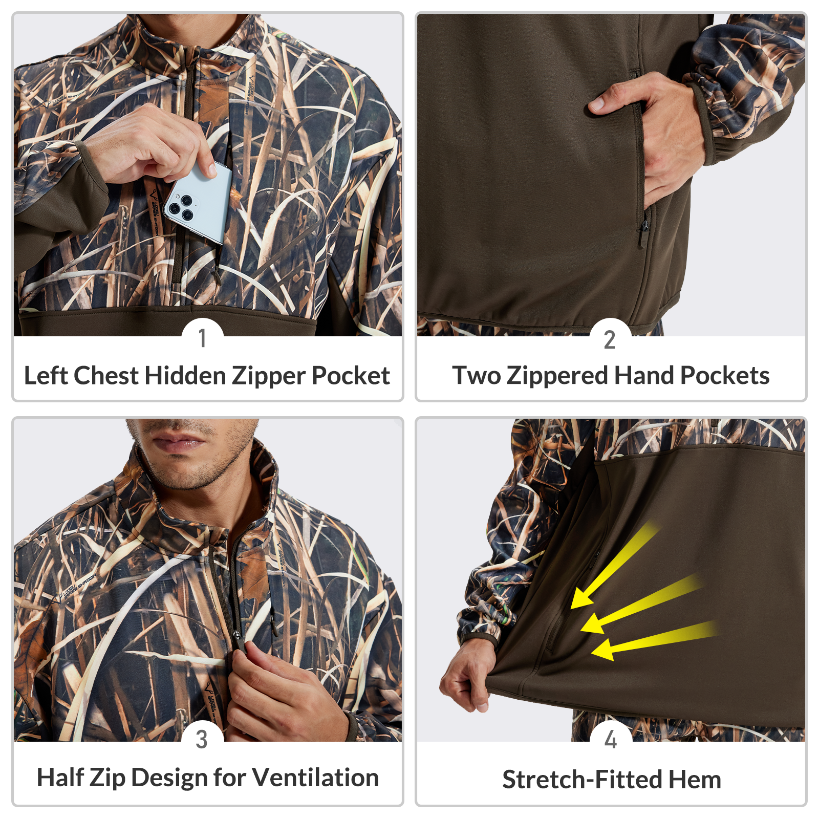 LOOGU Half Zip Hunting Fleece Pullover D30