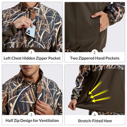 LOOGU Half Zip Hunting Fleece Pullover D30
