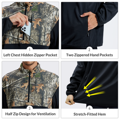 LOOGU Half Zip Hunting Fleece Pullover D30
