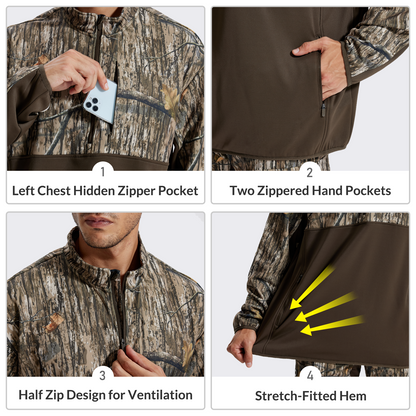 LOOGU Half Zip Hunting Fleece Pullover D30