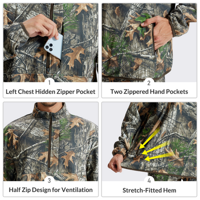 LOOGU Half Zip Hunting Fleece Pullover D30