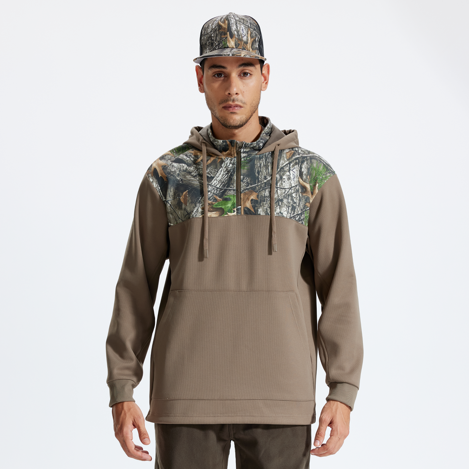 LOOGU Camo Hoodies Fleece Lining Performance Insulation Pullover D50-2