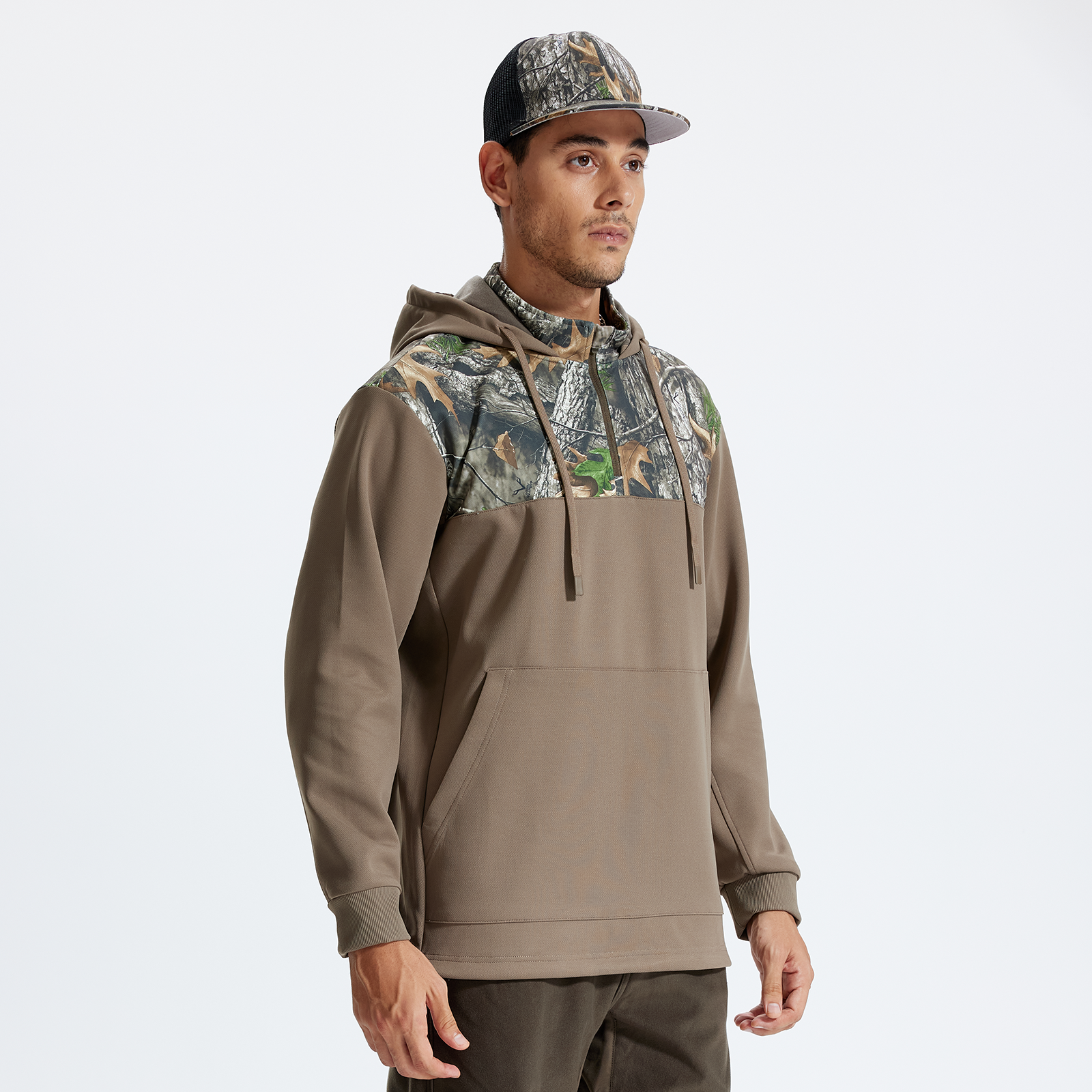 LOOGU Camo Hoodies Fleece Lining Performance Insulation Pullover D50-2