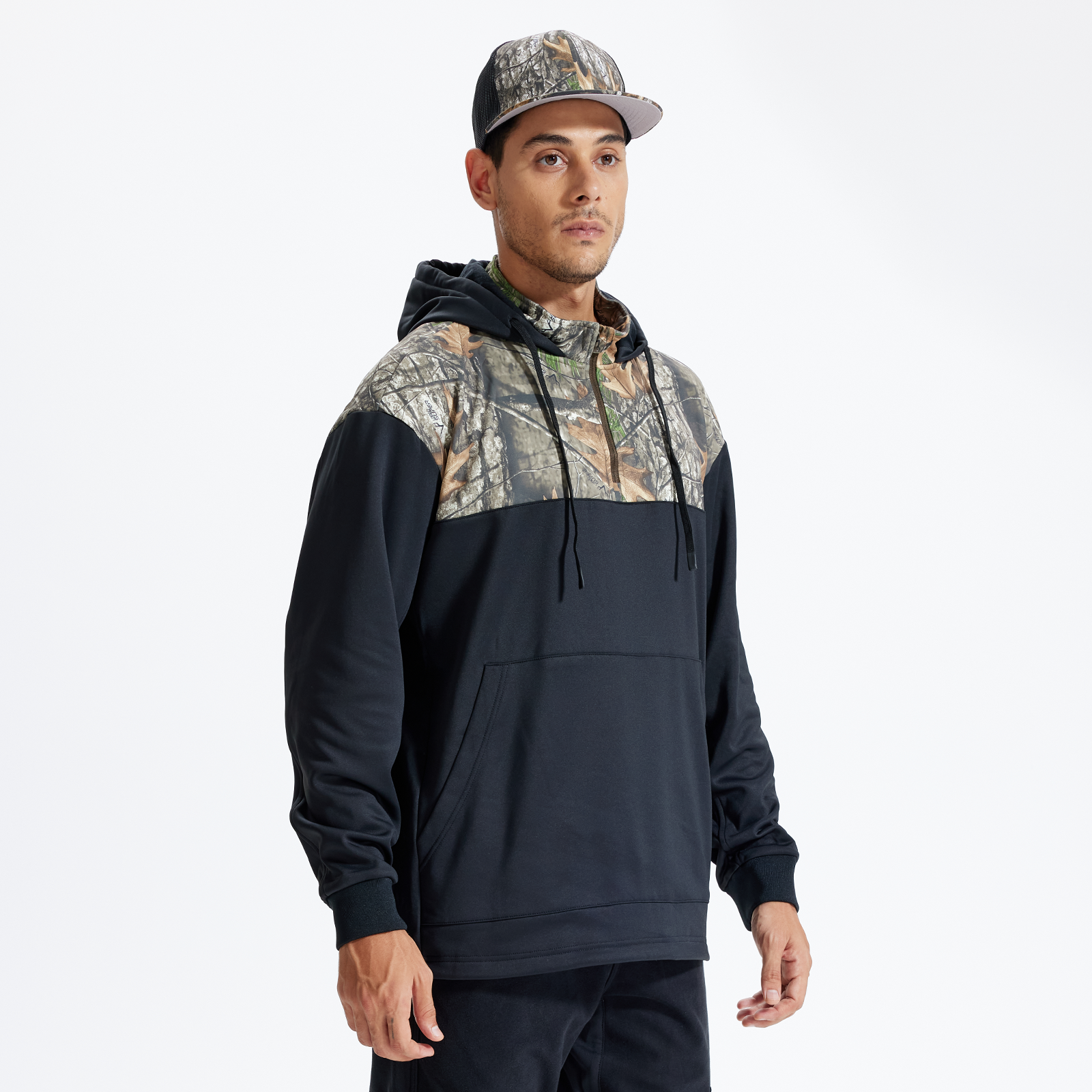LOOGU Camo Hoodies Fleece Lining Performance Insulation Pullover D50-1