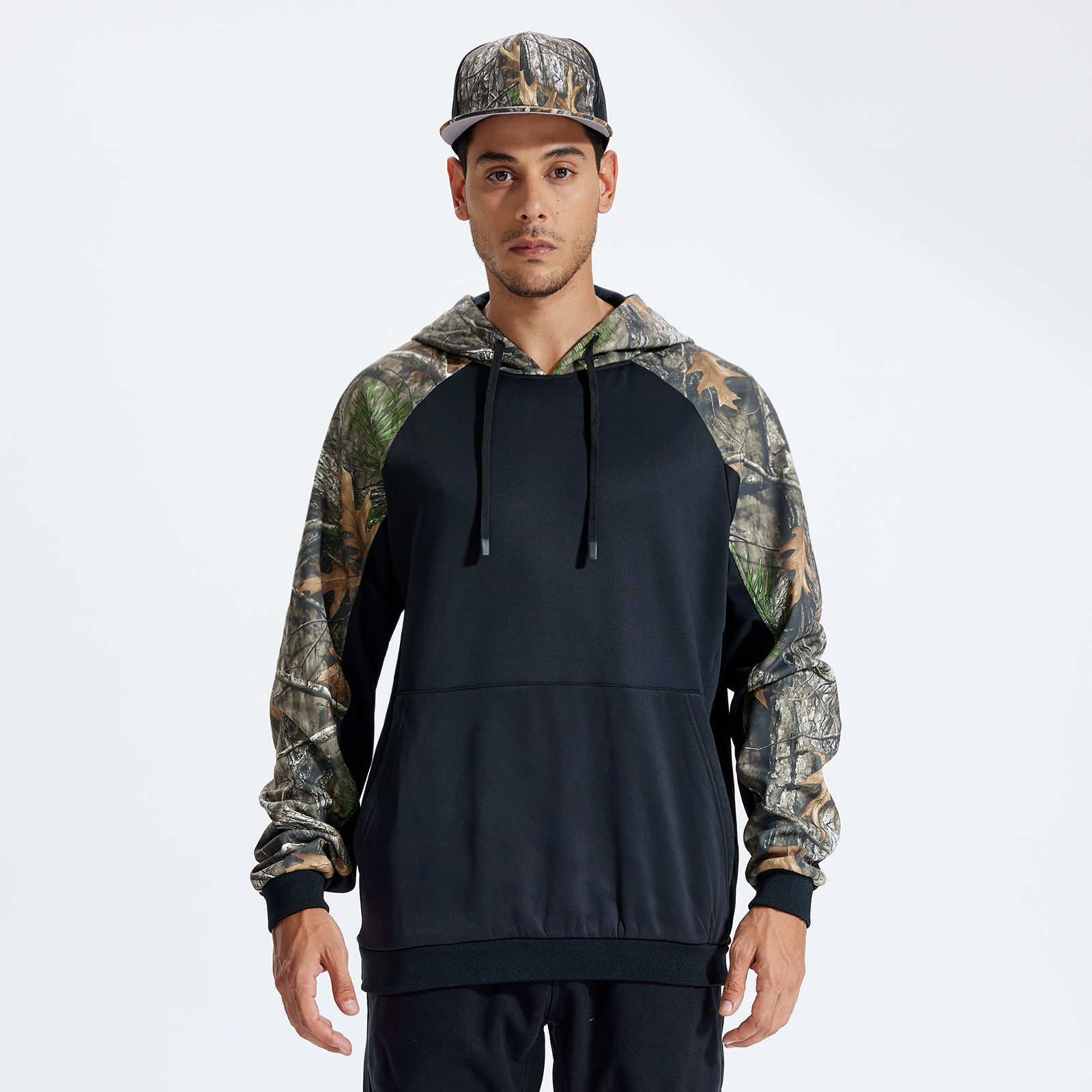LOOGU Camo Hoodies Fleece Lining Casual Pullover D61