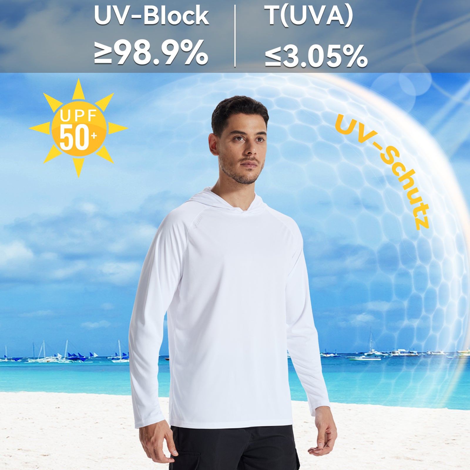 LOOGU Men’s Hoodie Long Sleeve Shirt White T70
