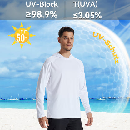 LOOGU Men’s Hoodie Long Sleeve Shirt White T70