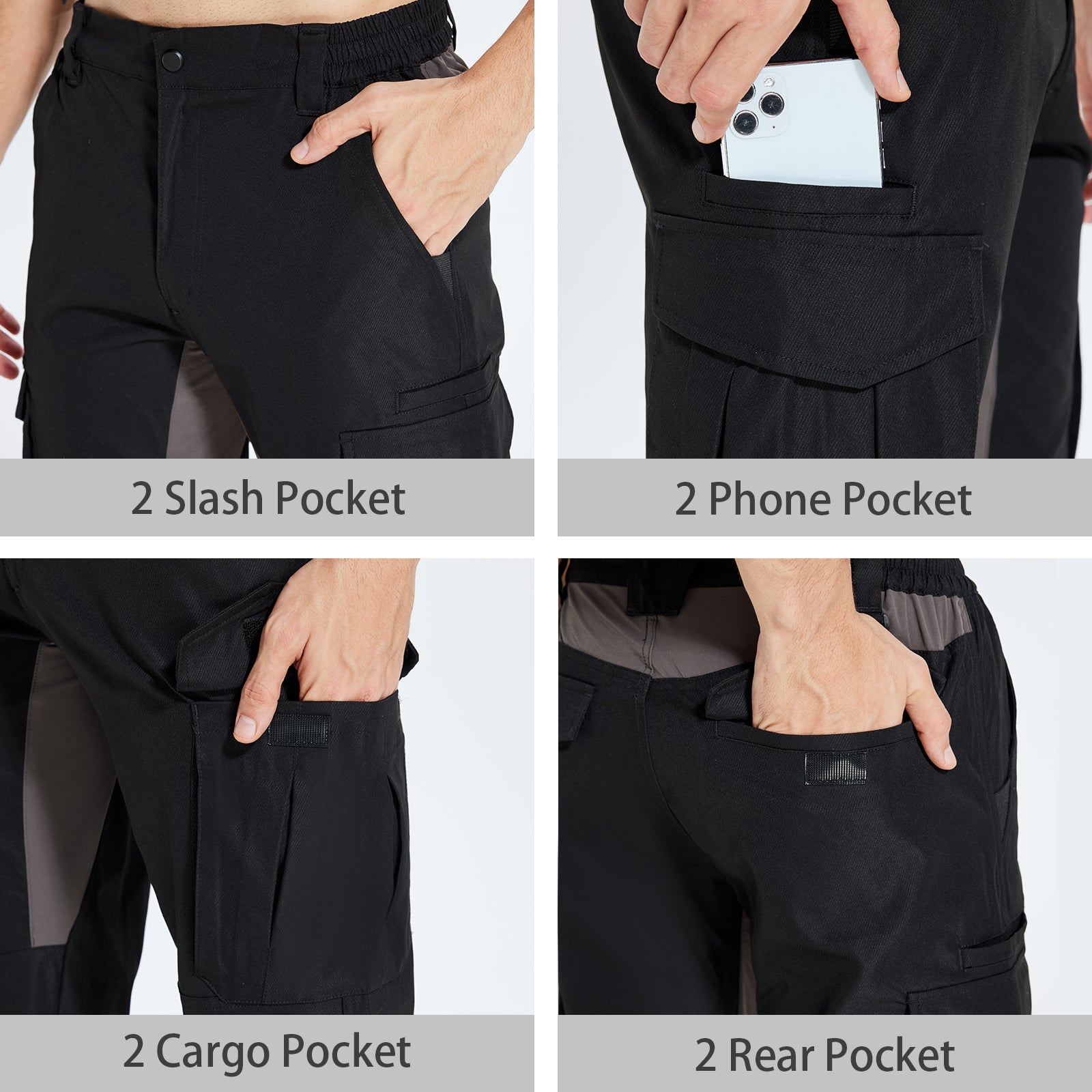 LOOGU Men's Water Resistant Tactical Pants Cargo Pants Break H61