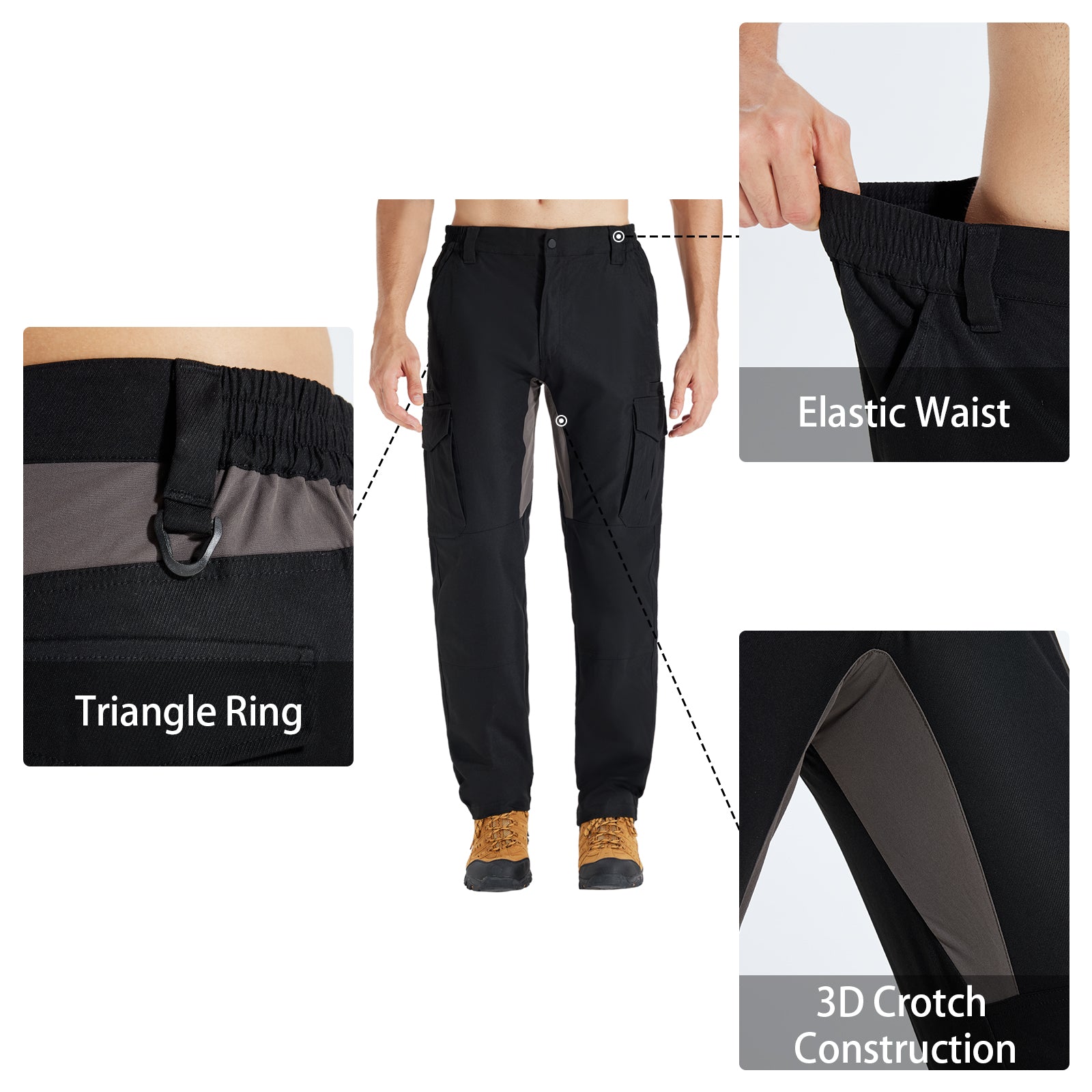 LOOGU Men's Water Resistant Tactical Pants Cargo Pants Break H61