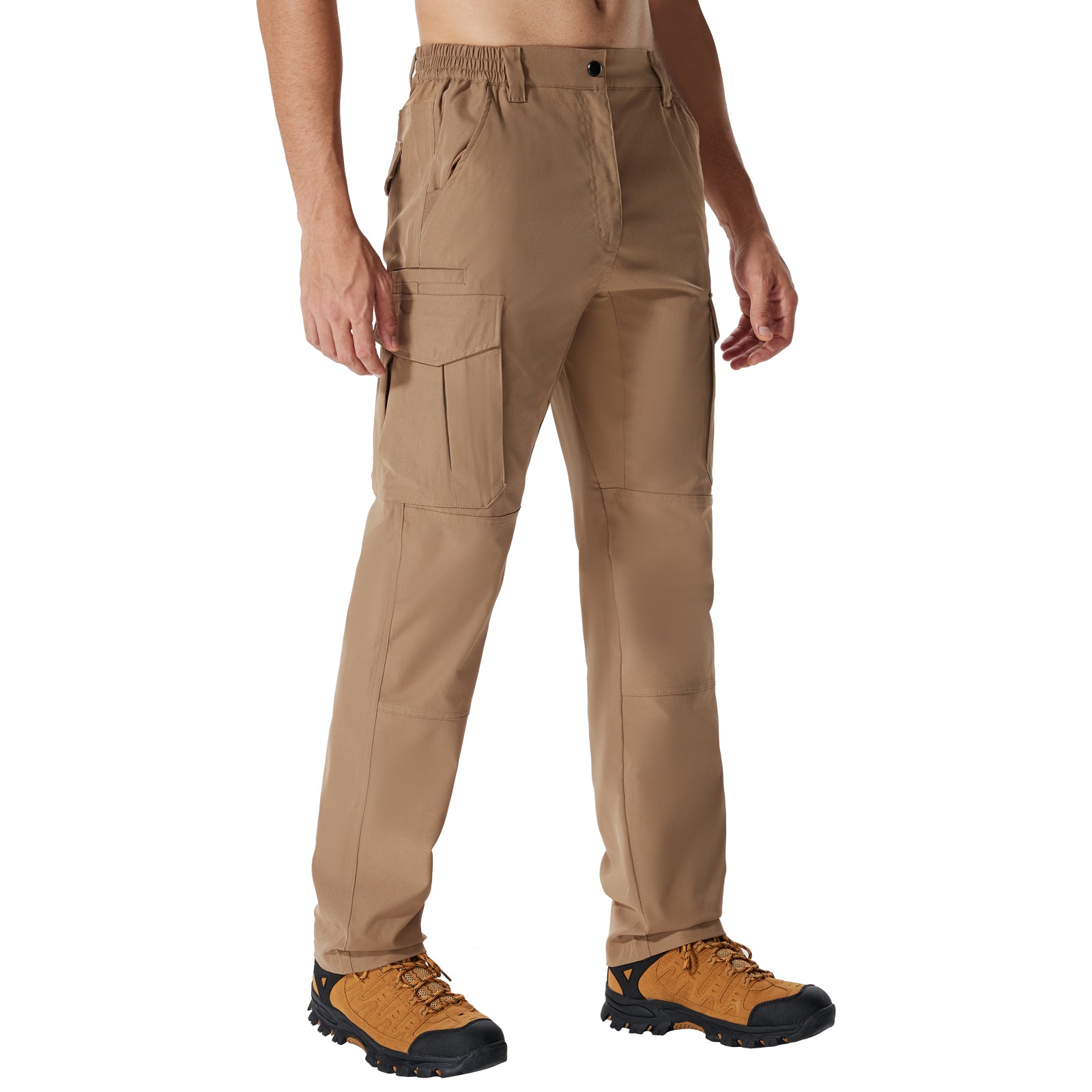 LOOGU Men's Water Resistant Tactical Pants Cargo Pants Khaki H61