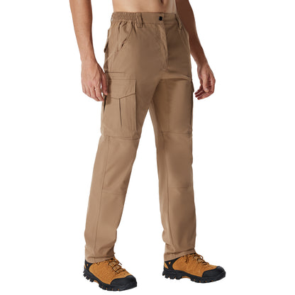 LOOGU Men's Water Resistant Tactical Pants Cargo Pants Khaki H61