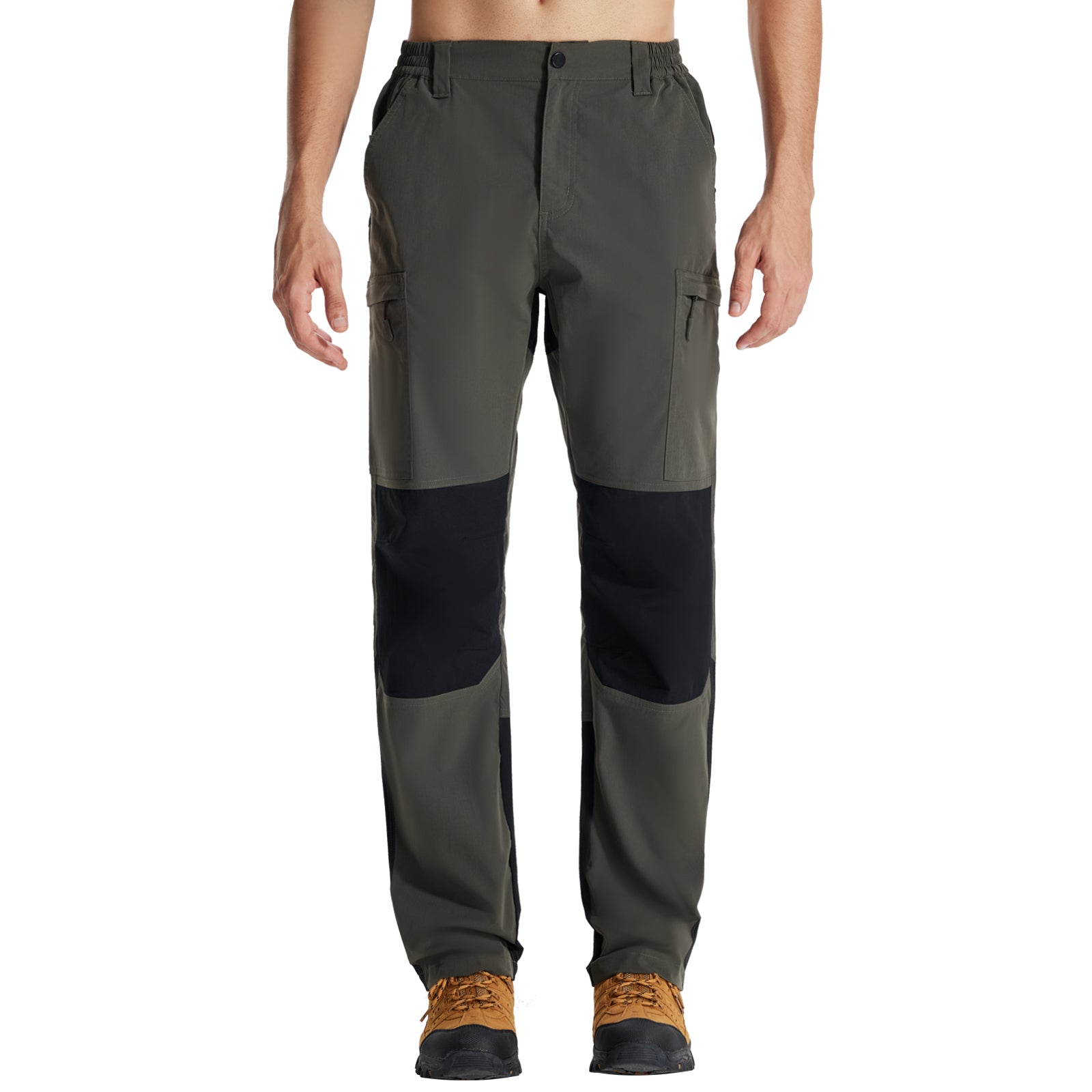 LOOGU Camo Hunting Pants 7 Pockets Alpha Green+Black H70