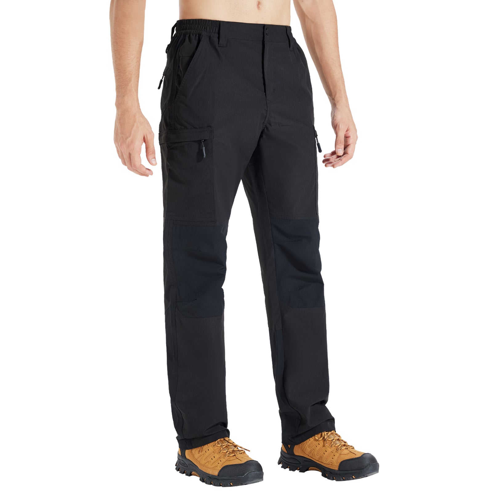 LOOGU Camo Hunting Pants 7 Pockets Black+Black H70