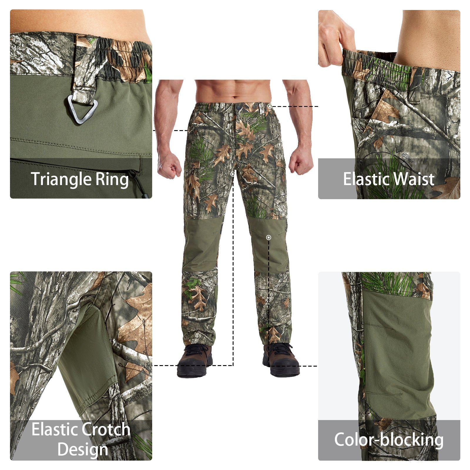 LOOGU Camo Hunting Pants 7 Pockets H70