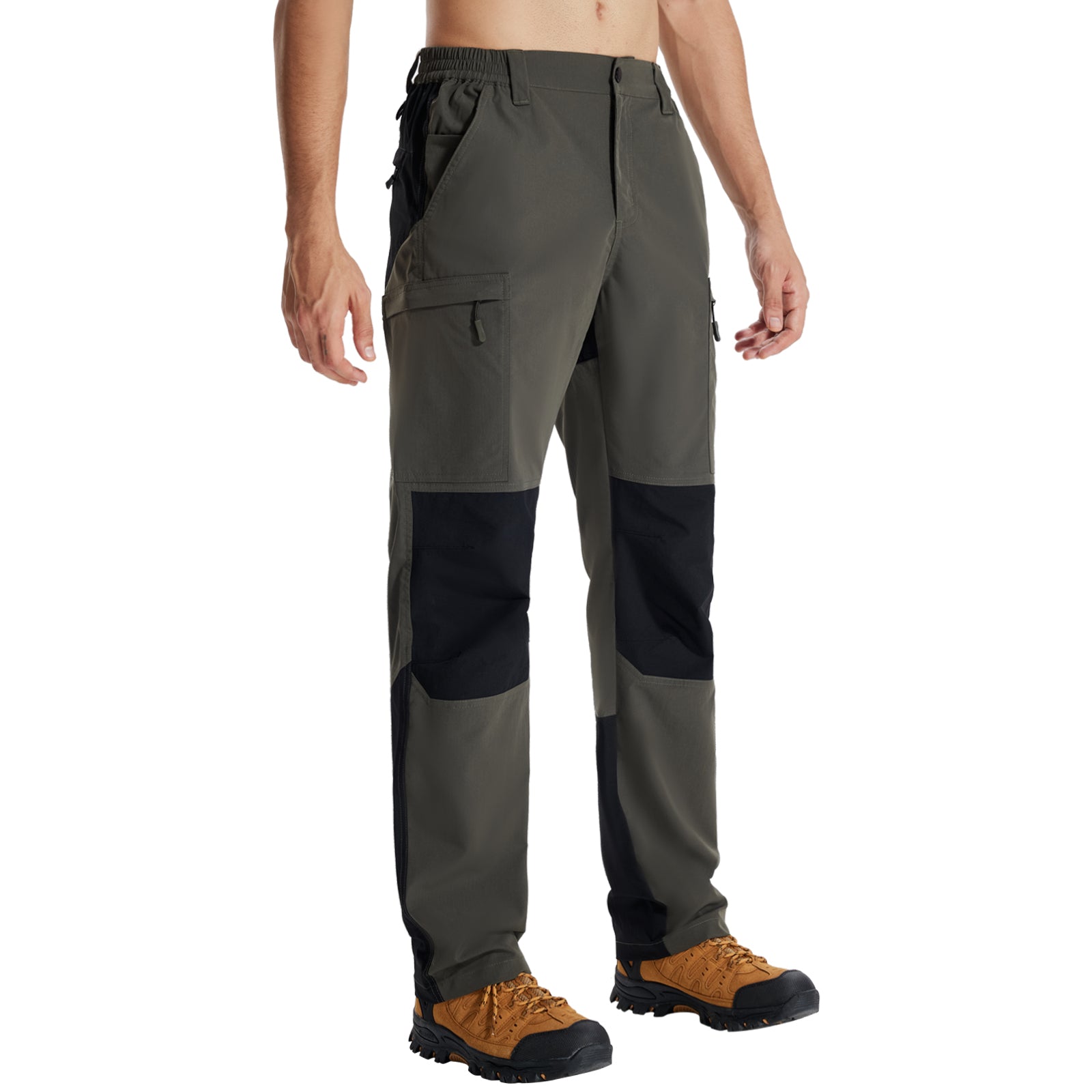 LOOGU Camo Hunting Pants 7 Pockets Alpha Green+Black H70