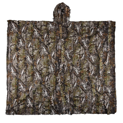 LOOGU Poncho Style Ghillie Suit 3D Leaf Super Tree Camo