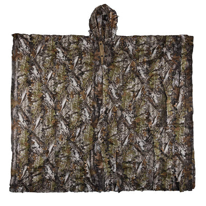 LOOGU Poncho Style Ghillie Suit 3D Leaf Super Tree Camo