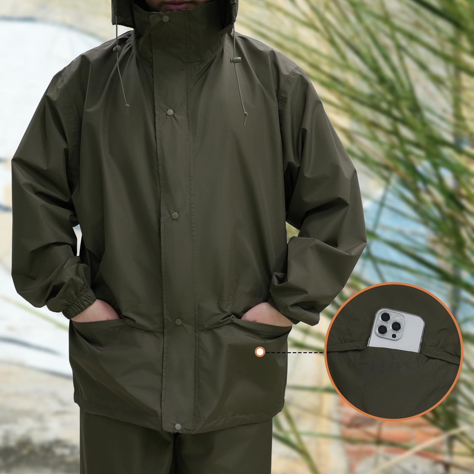 LOOGU Solid Color rainsuit TPU RS20