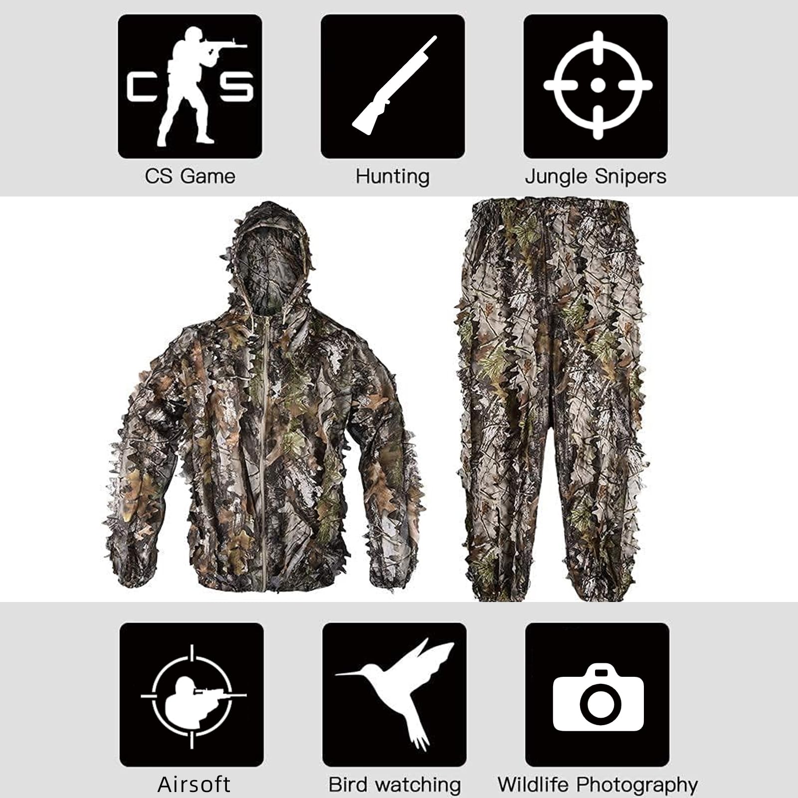 LOOGU Hunting Ghillie Suit Super Tree Camo