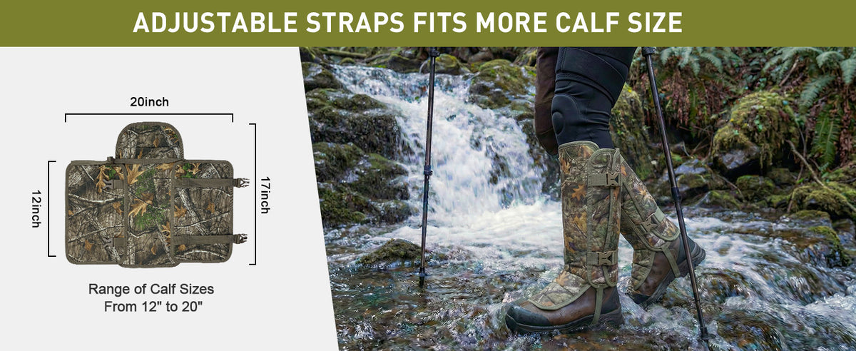 Reinforced Snake Gaiters SG10 — Size information