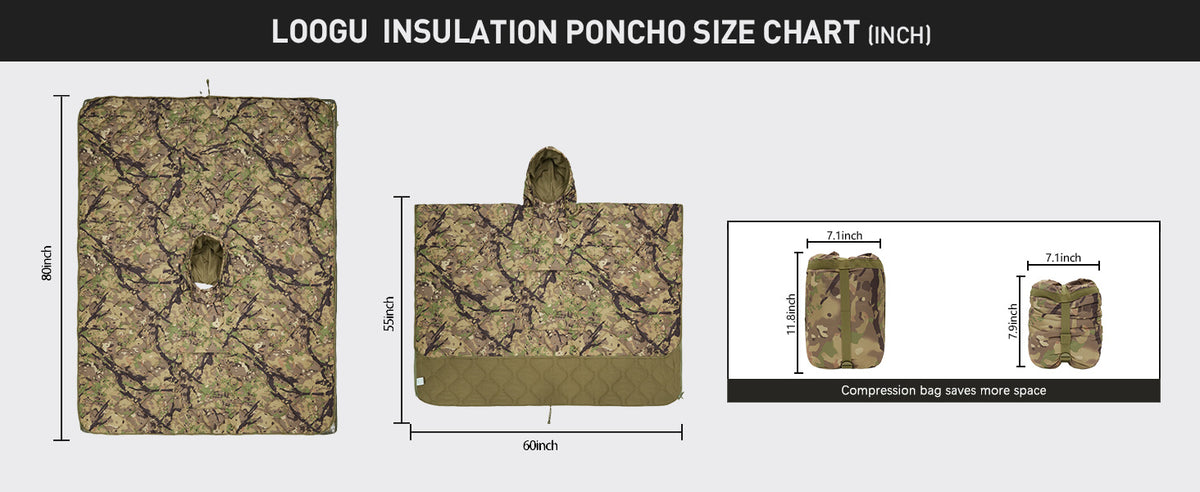 Convertible Insulated Poncho IP10 — Size information
