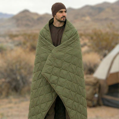 LOOGU Super Camo Blanket Waterproof Poncho Liner for Outdoor BL20 — Olive