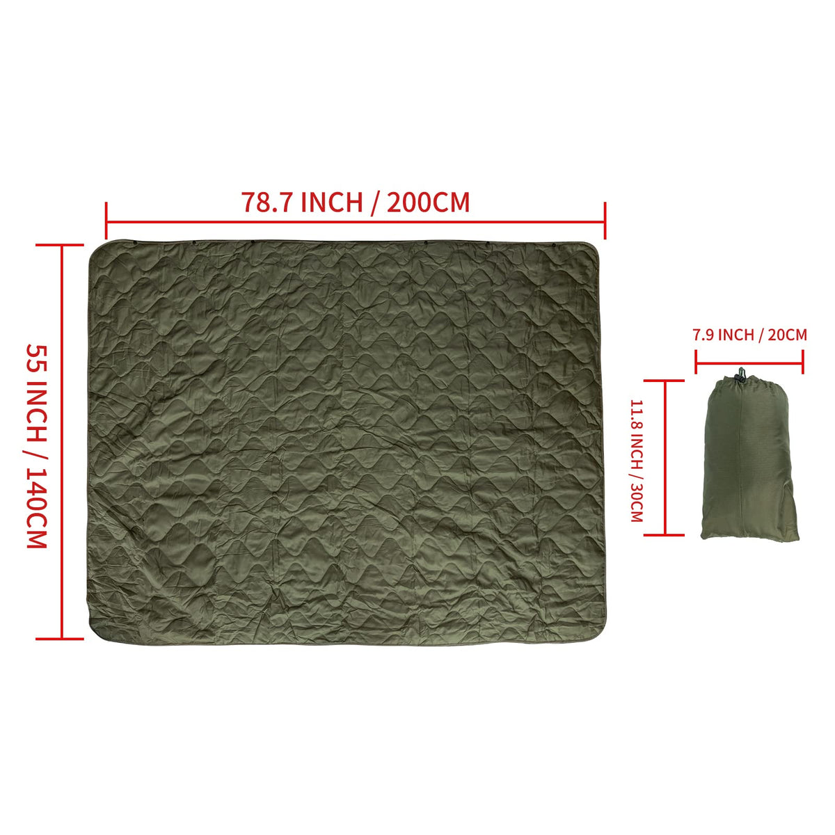 LOOGU Camouflage Outdoor Blanket BL10 — Olive