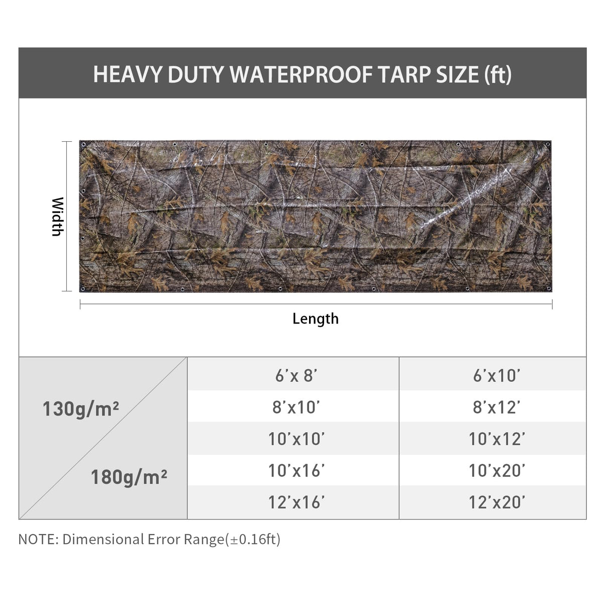 LOOGU 130G/180G Waterproof Tarp Super Tree Camo — Loogu Super Tree Camo