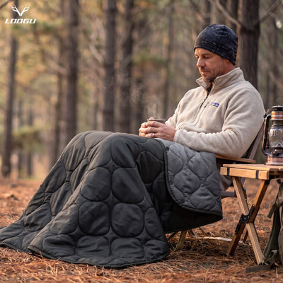 LOOGU Camouflage Outdoor Blanket BL10 — Bk/Grey