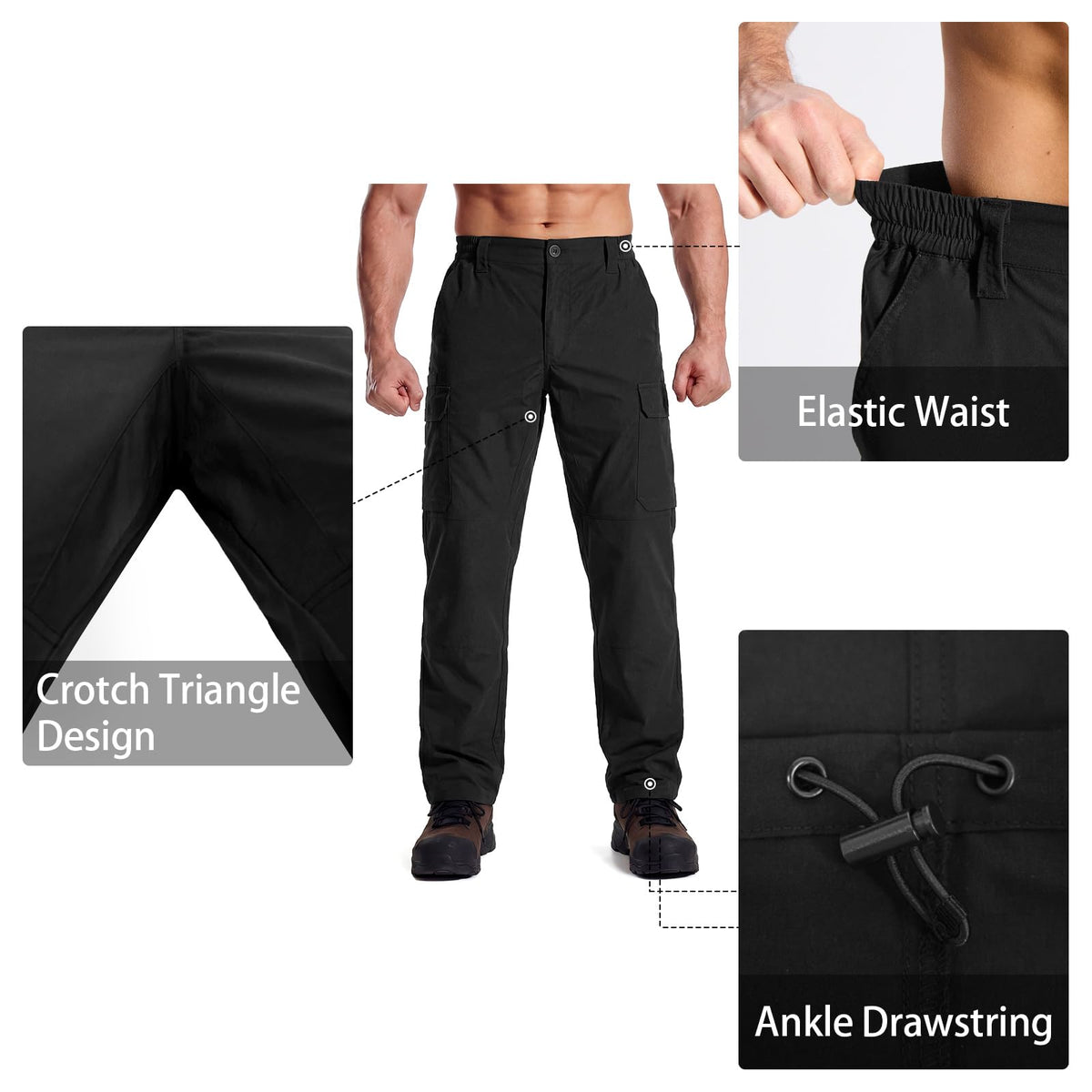 LOOGU  Workwear Pants 7 Pockets H30 — Black