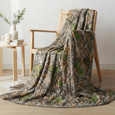 LOOGU Sofa Blanket Polar Fleece for Living Room Travel Camping BL50 — Loogu Super Tree Camo