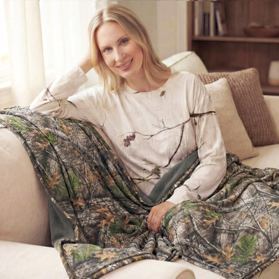 LOOGU Sofa Blanket Polar Fleece for Living Room Travel Camping BL50 — Loogu Super Tree Camo