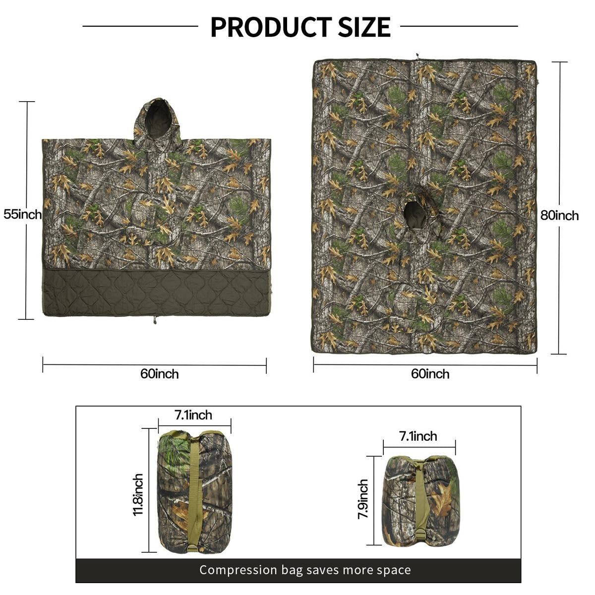LOOGU Camo Blanket Zipper Insulated Sleeping Bag IP10 — Loogu Super Tree Camo