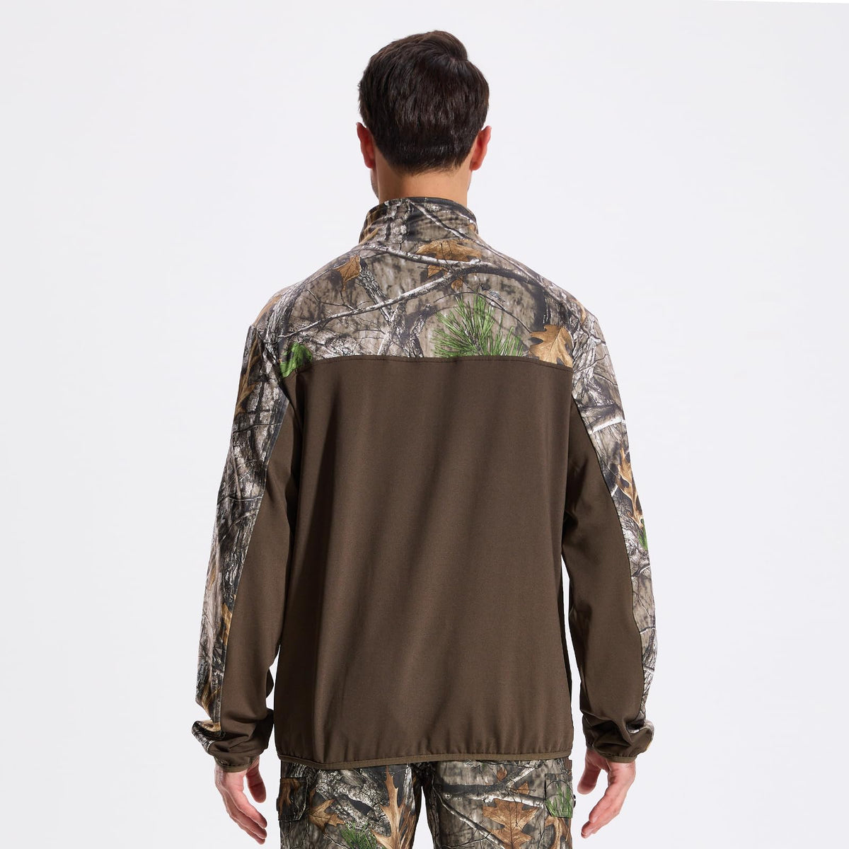 LOOGU Half Zip Hunting Fleece Pullover D30 — Black,Loogu Super Tree Camo