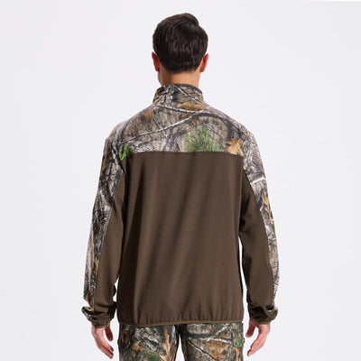 LOOGU Half Zip Hunting Fleece Pullover D30 — Black,Loogu Super Tree Camo
