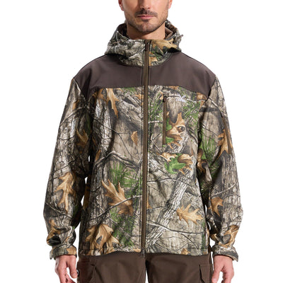 Fleece-Lined Softshell Jacket M50-1 — Brown,Loogu Super Tree Camo