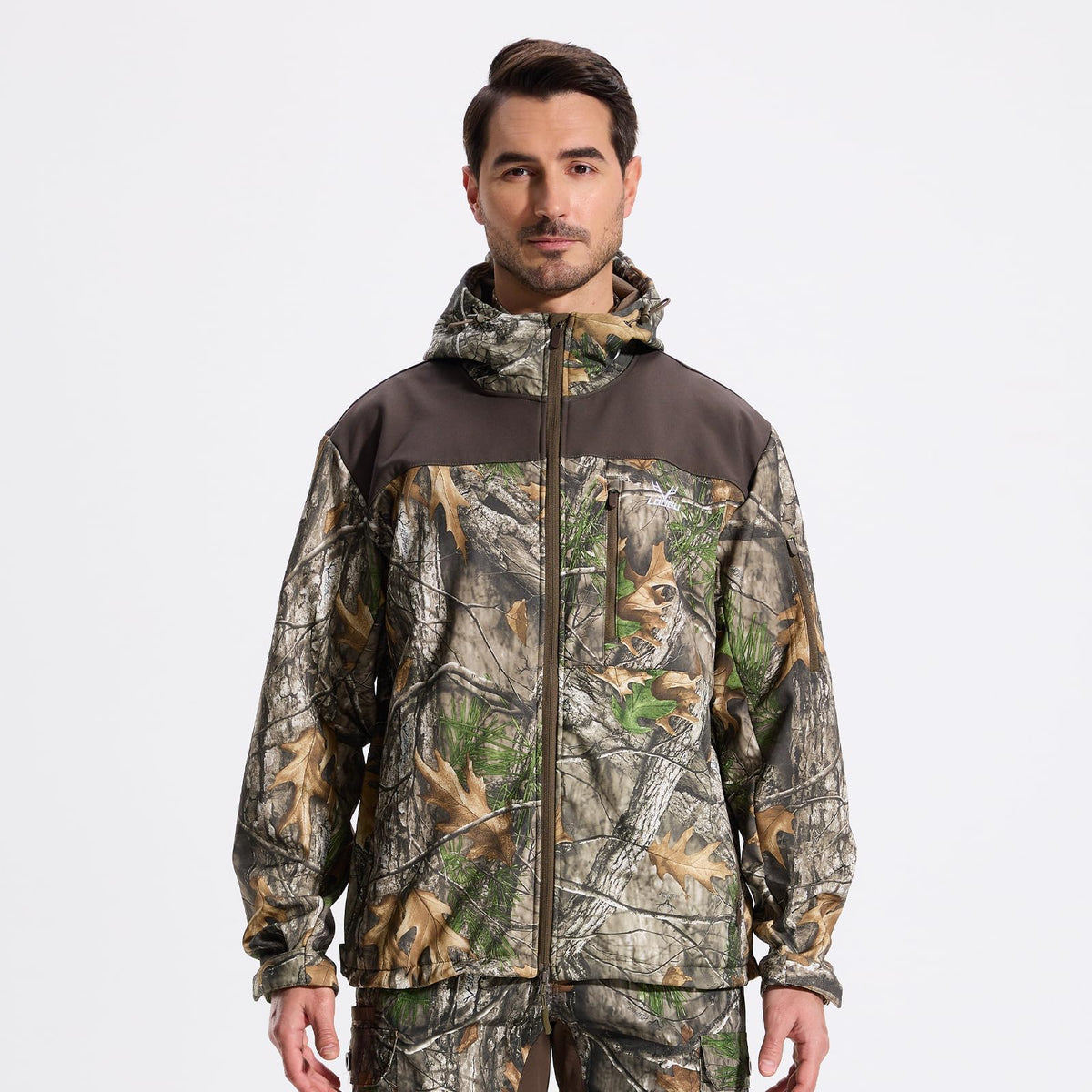 Fleece-Lined Softshell Jacket M50-1 — Brown,Loogu Super Tree Camo