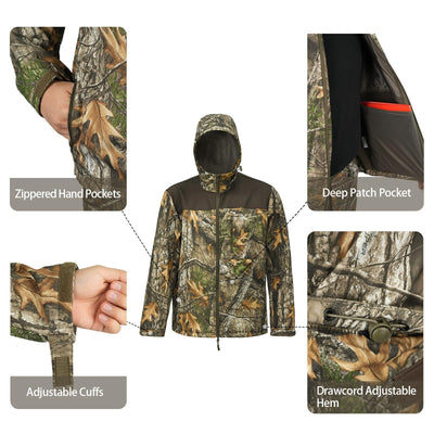 Fleece-Lined Softshell Jacket M50-1 — Brown,Loogu Super Tree Camo