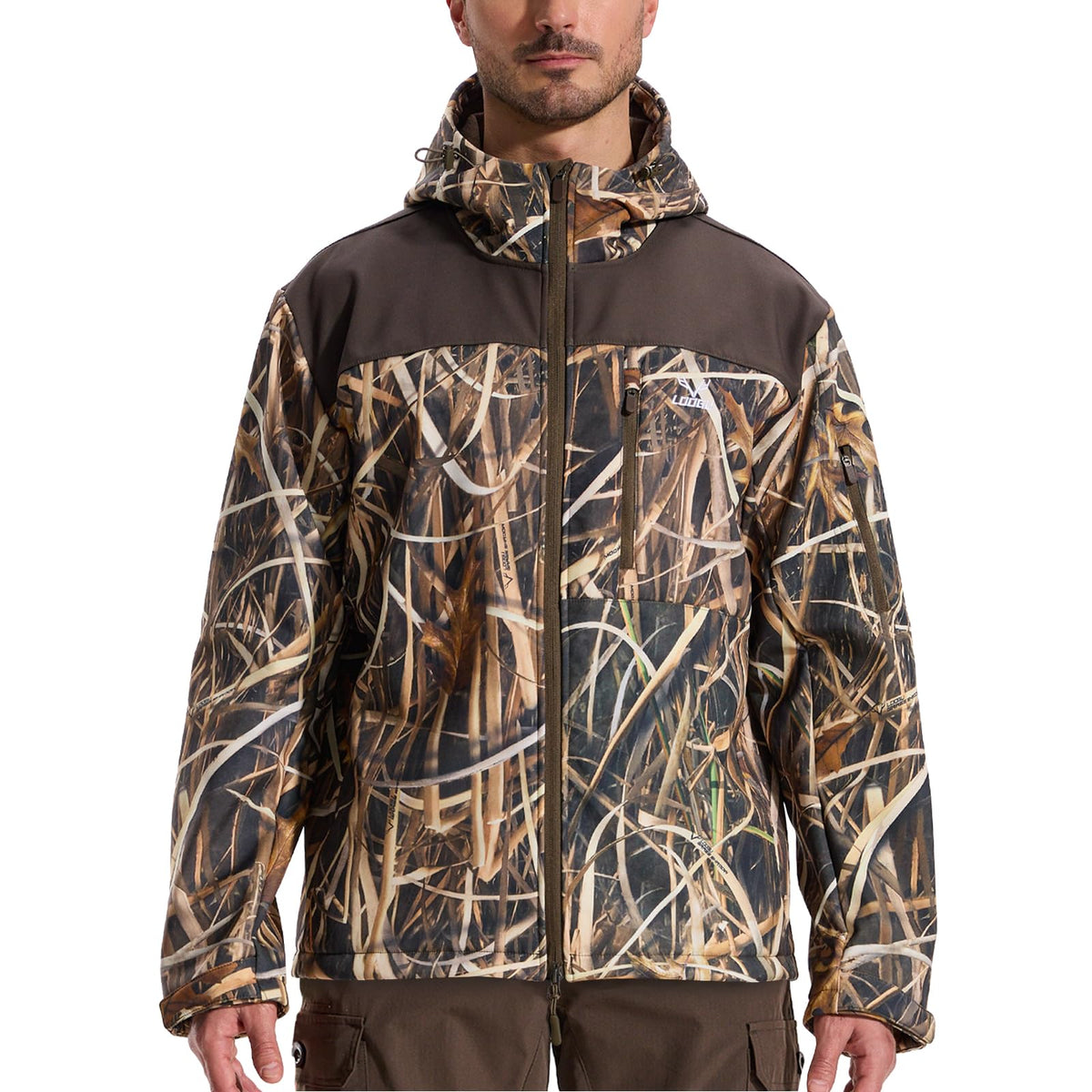 Fleece-Lined Softshell Jacket M50-1 — Brown,Loogu Grass Shadow