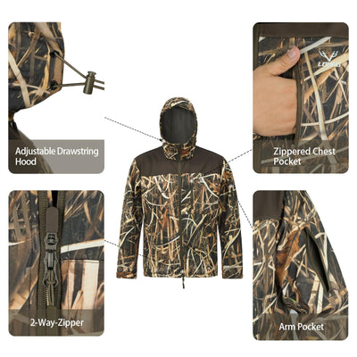 Fleece-Lined Softshell Jacket M50-1 — Brown,Loogu Grass Shadow