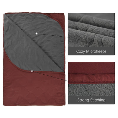 LOOGU Sofa Blanket Polar Fleece for Living Room Travel Camping BL50 — Wine Red