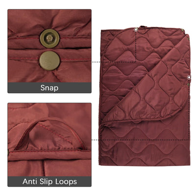 LOOGU Super Camo Blanket Waterproof Poncho Liner for Outdoor BL20 — Double Wine Red