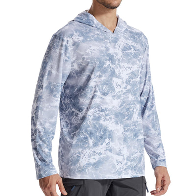 LOOGU Fishing Long Sleeve  Hoodie T50 — Loogu Wave Light Grey