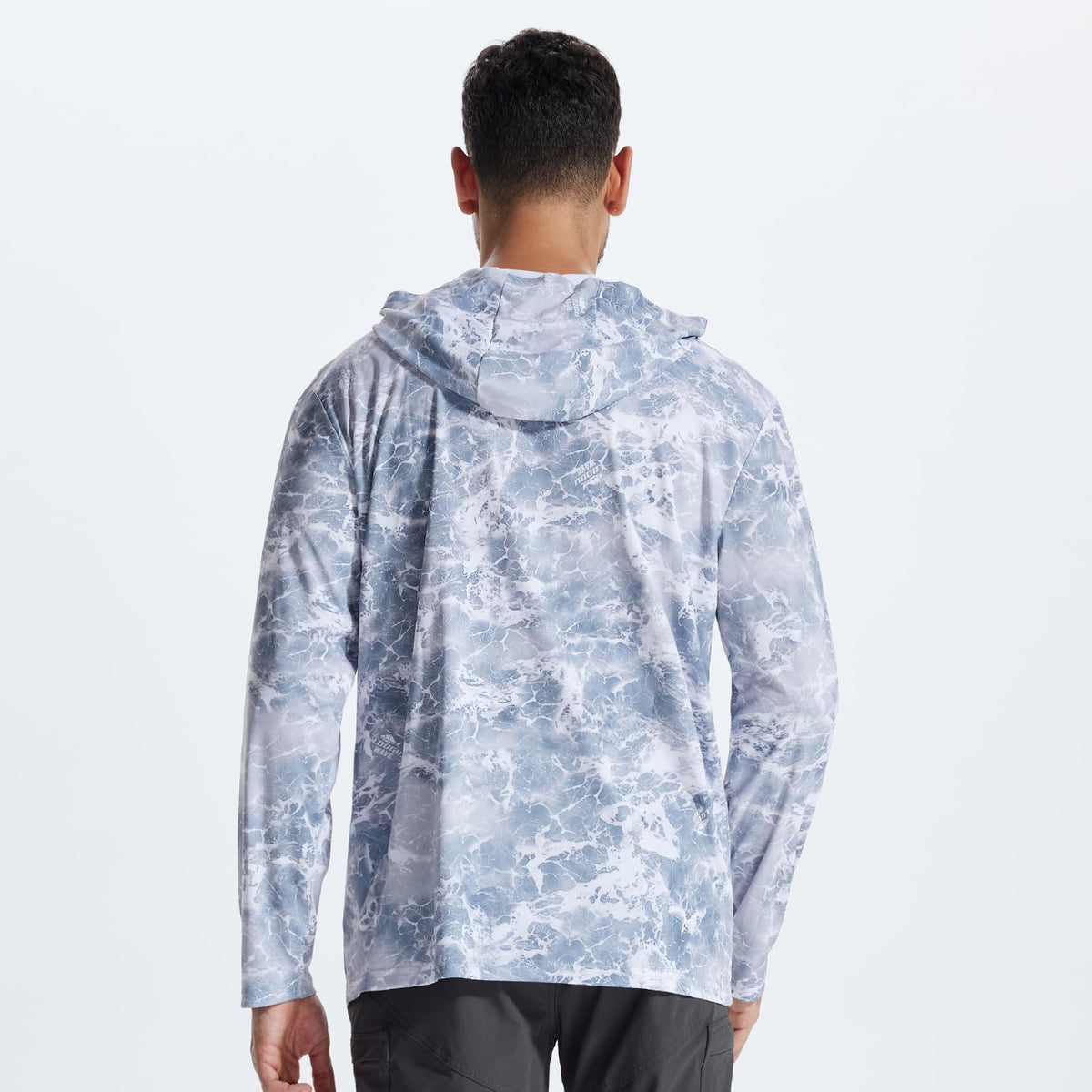 LOOGU Fishing Long Sleeve  Hoodie T50 — Loogu Wave Light Grey