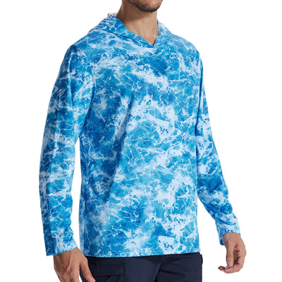 LOOGU Fishing Long Sleeve  Hoodie T50 — Loogu Wave Light Blue