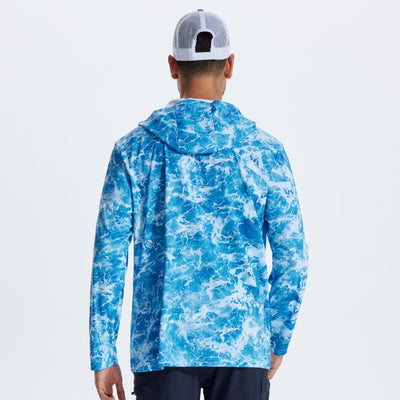 LOOGU Fishing Long Sleeve  Hoodie T50 — Loogu Wave Light Blue