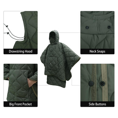 LOOGU Camo Blanket Zipper Insulated Sleeping Bag IP10 — Alpha Green