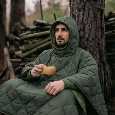 LOOGU Camo Blanket Zipper Insulated Sleeping Bag IP10 — Alpha Green