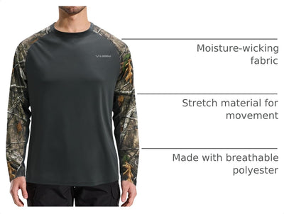 LOOGU Active Lifestyle Fishing Long Sleeve Shirt T33 — Dark Grey,Loogu Super Tree Camo